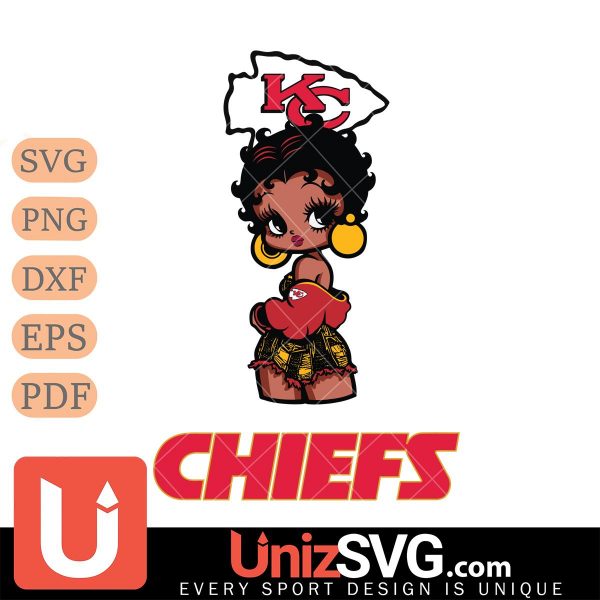 Kansas City Chiefs Betty Boop Black Fan Girl