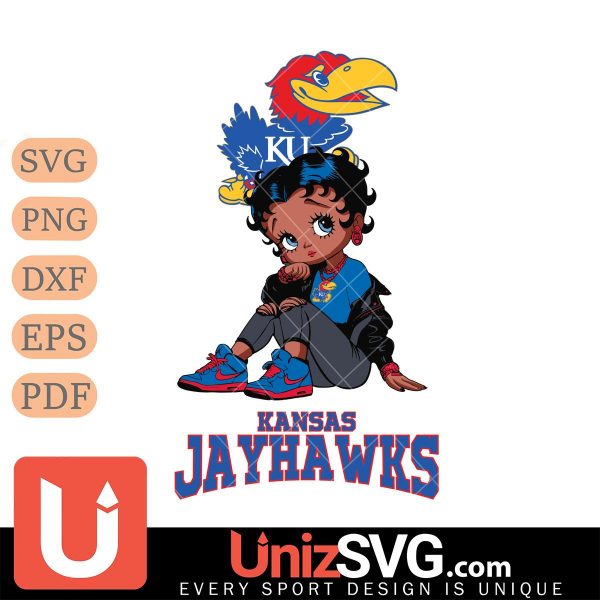 Kansas Jayhawks Betty Boop Black