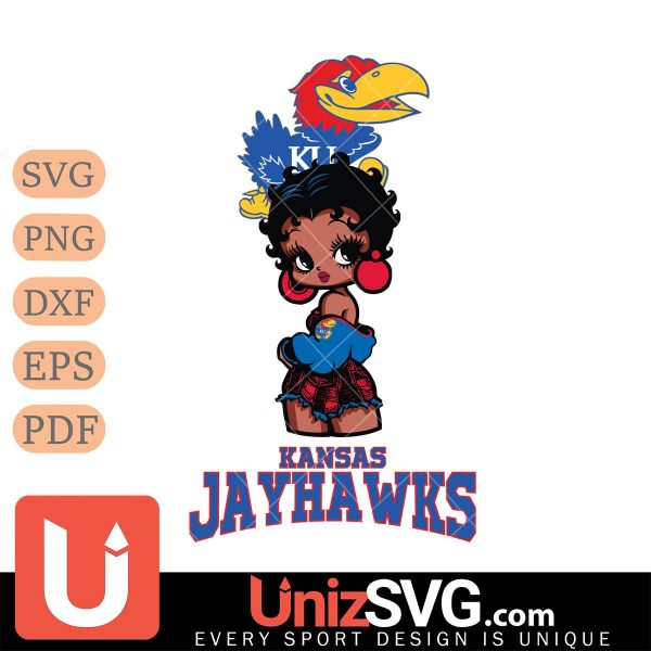 Kansas Jayhawks Betty Boop Black Fan Girl