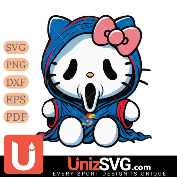 Kansas Jayhawks Hello Kitty GhostFace Horror