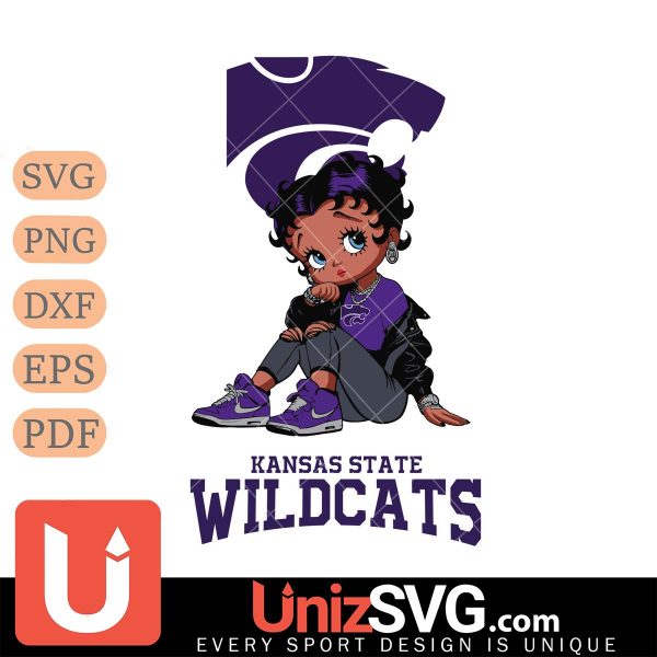 Kansas State Wildcats Betty Boop Black