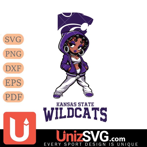 Kansas State Wildcats Betty Boop Fan Girl