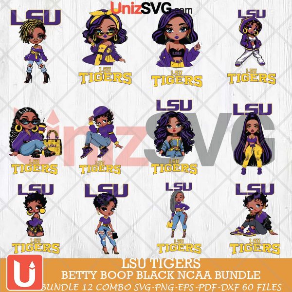 LSU Tigers Betty Boop Black NCAA bundle 12