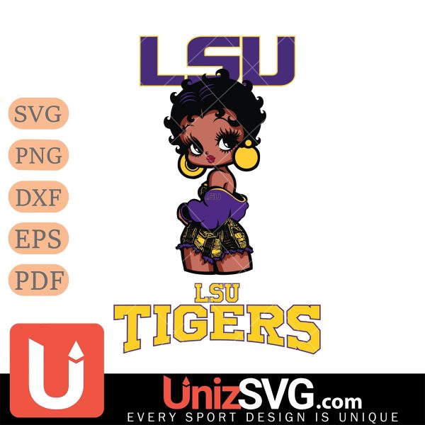 LSU Tigers Betty Boop Black Fan Girl