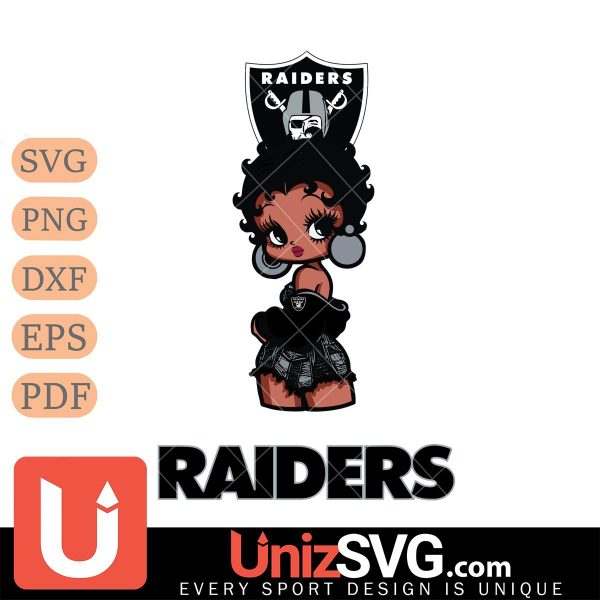 Las Vegas Raiders Betty Boop Black Fan Girl