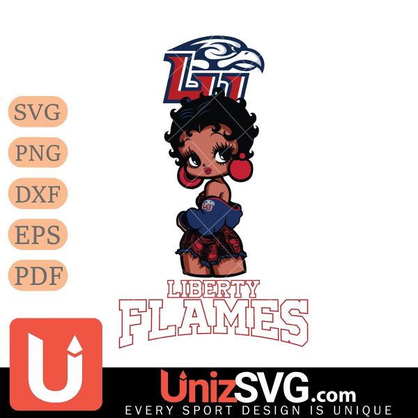 Liberty Flames Betty Boop Black Fan Girl