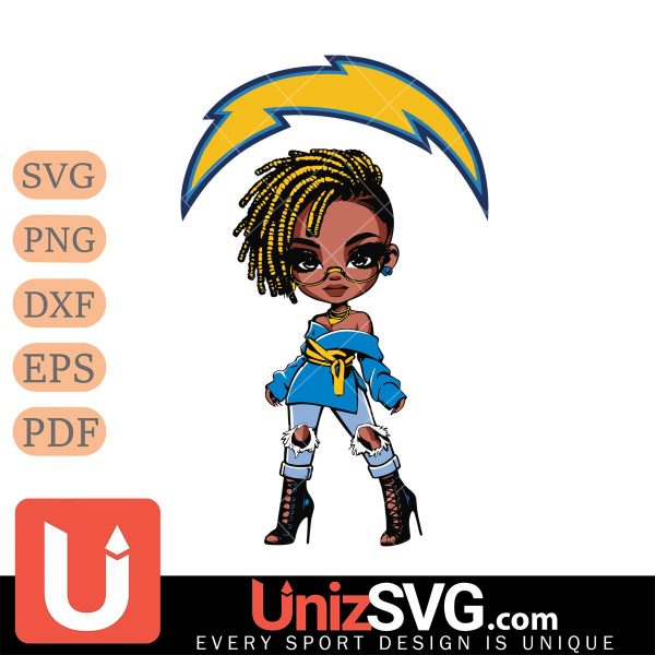 Los Angeles Chargers Betty Boop Fan Girl black