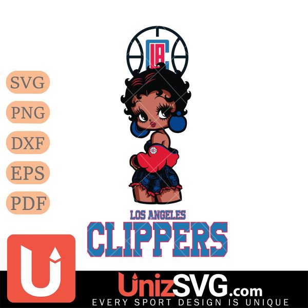 Los Angeles Clippers Betty Boop Black Fan Girl