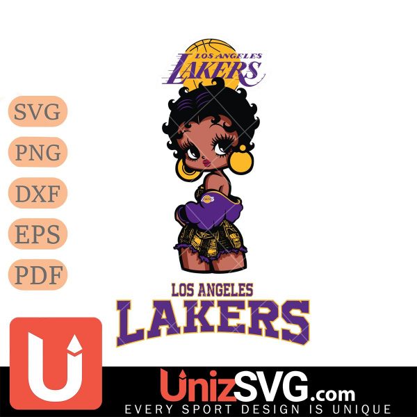 Los Angeles Lakers Betty Boop Black Fan Girl