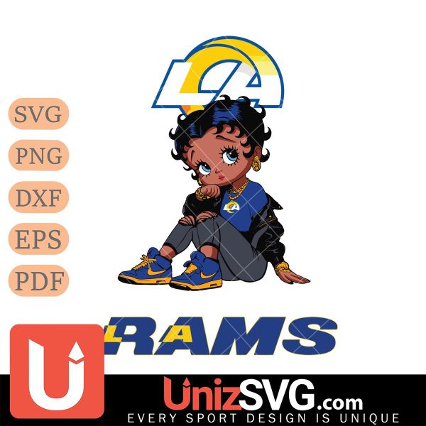 Los Angeles Rams Betty Boop Black