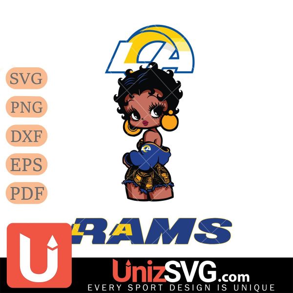 Los Angeles Rams Betty Boop Black Fan Girl