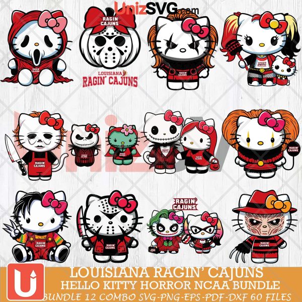 Louisiana Ragin' Cajuns Hello Kitty Horror NCAA bundle 12