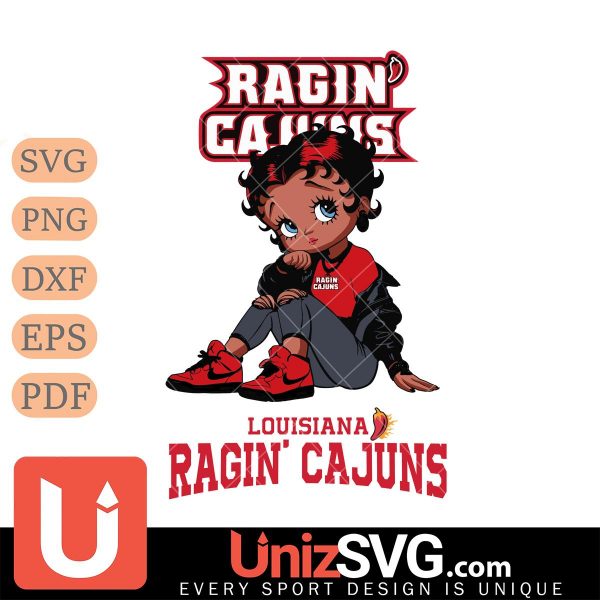 Louisiana Ragin' Cajuns Betty Boop Black