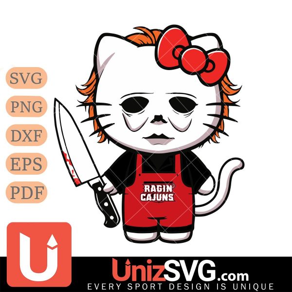 Louisiana Ragin' Cajuns Hello Kitty Michael Myers Horror