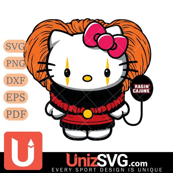 Louisiana Ragin' Cajuns Hello Kitty Pennywise Horror