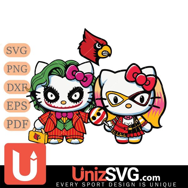 Louisville Cardinals Hello Kitty Joker x Harley Quinn Horror