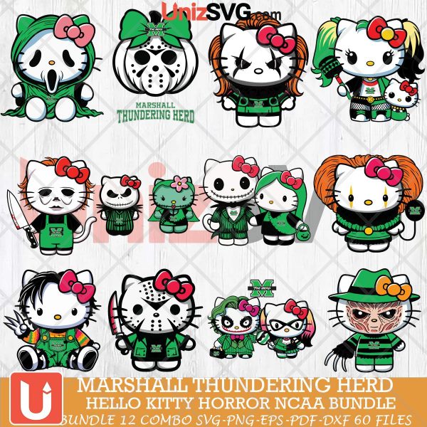 Marshall Thundering Herd Hello Kitty Horror NCAA bundle 12