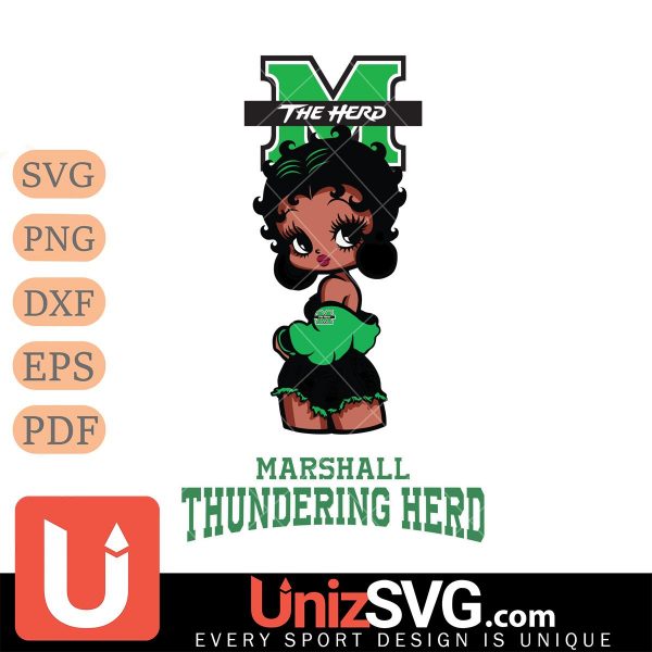 Marshall Thundering Herd Betty Boop Black Fan Girl