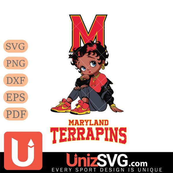 Maryland Terrapins Betty Boop Black