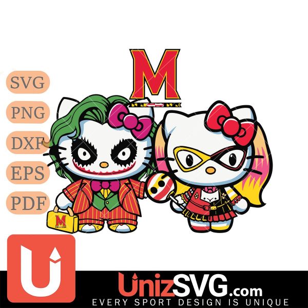 Maryland Terrapins Hello Kitty Joker x Harley Quinn Horror