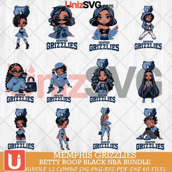 Memphis Grizzlies Betty Boop Black NBA bundle 12