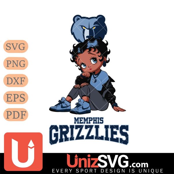 Memphis Grizzlies Betty Boop Black