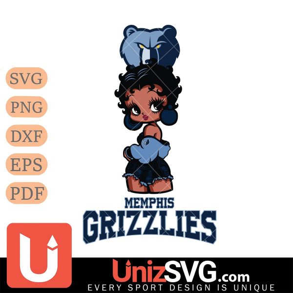 Memphis Grizzlies Betty Boop Black Fan Girl