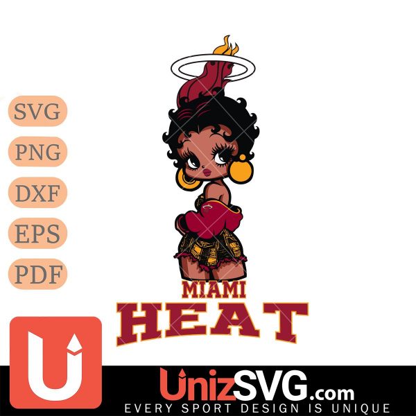 Miami Heat Betty Boop Black Fan Girl