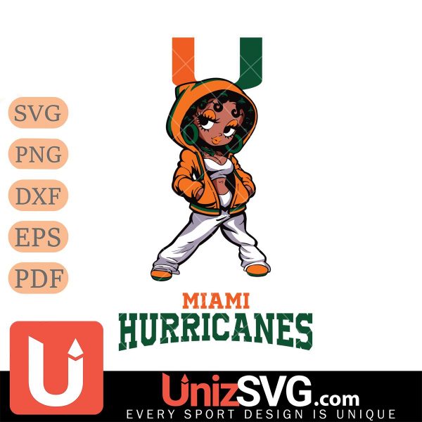 Miami Hurricanes Betty Boop Fan Girl