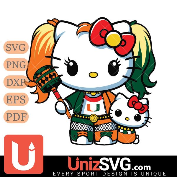 Miami Hurricanes Hello Kitty Harley Quinn Horror