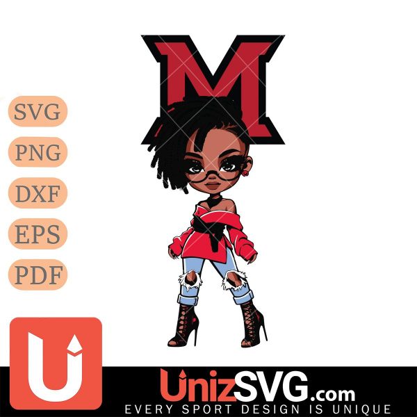 Miami RedHawks Betty Boop Fan Girl black