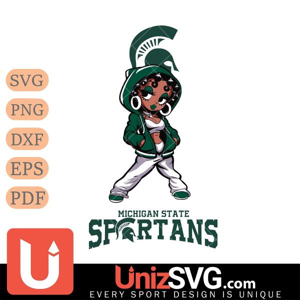 Michigan State Spartans Betty Boop Fan Girl