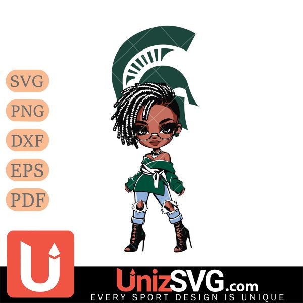 Michigan State Spartans Betty Boop Fan Girl black