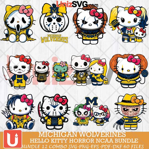 Michigan Wolverines Hello Kitty Horror NCAA bundle 12