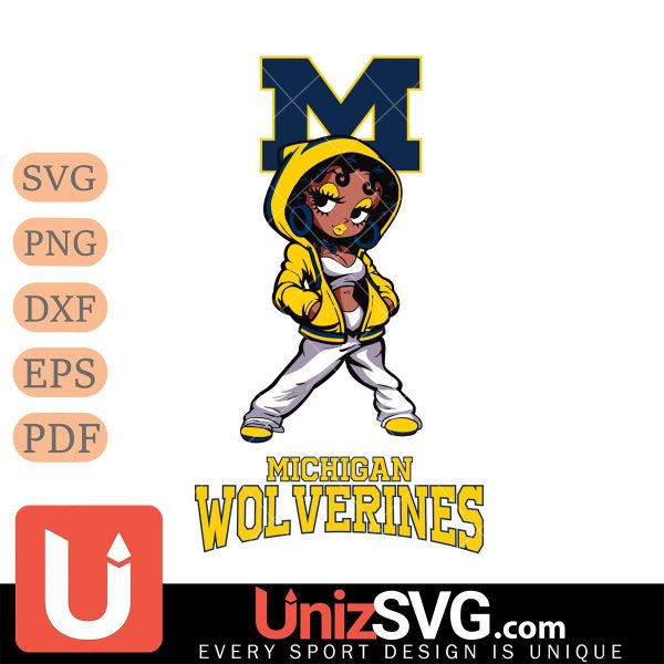 Michigan Wolverines Betty Boop Fan Girl