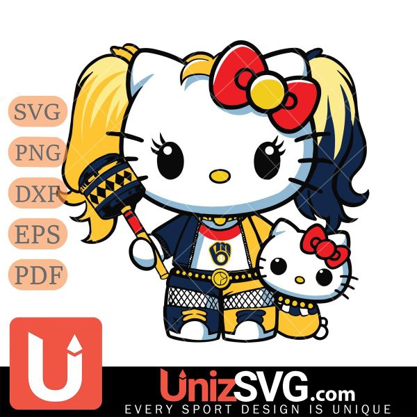 Milwaukee Brewers Hello Kitty Harley Quinn Horror