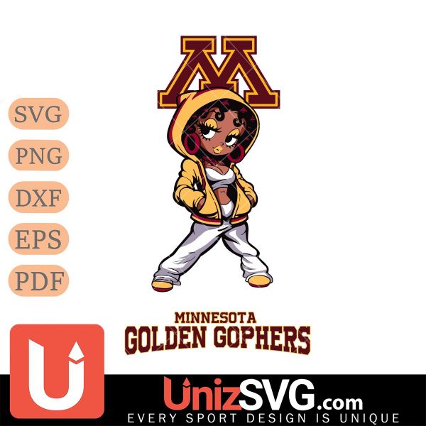 Minnesota Golden Gophers Betty Boop Fan Girl