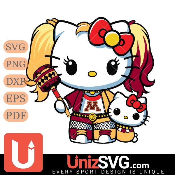 Minnesota Golden Gophers Hello Kitty Harley Quinn Horror