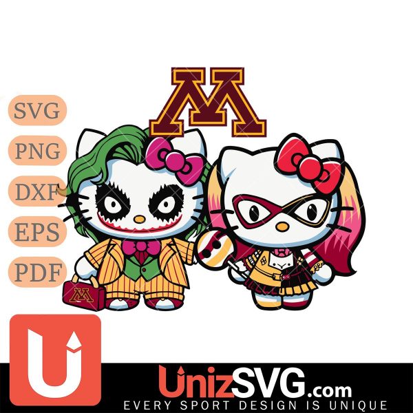 Minnesota Golden Gophers Hello Kitty Joker x Harley Quinn Horror