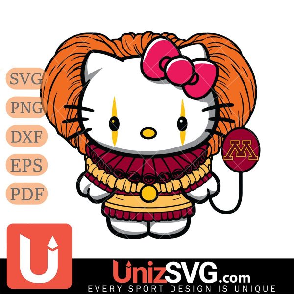 Minnesota Golden Gophers Hello Kitty Pennywise Horror