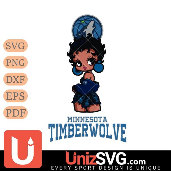 Minnesota Timberwolves Betty Boop Black Fan Girl