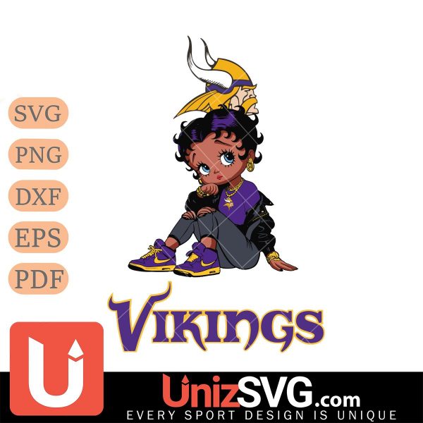 Minnesota Vikings Betty Boop Black