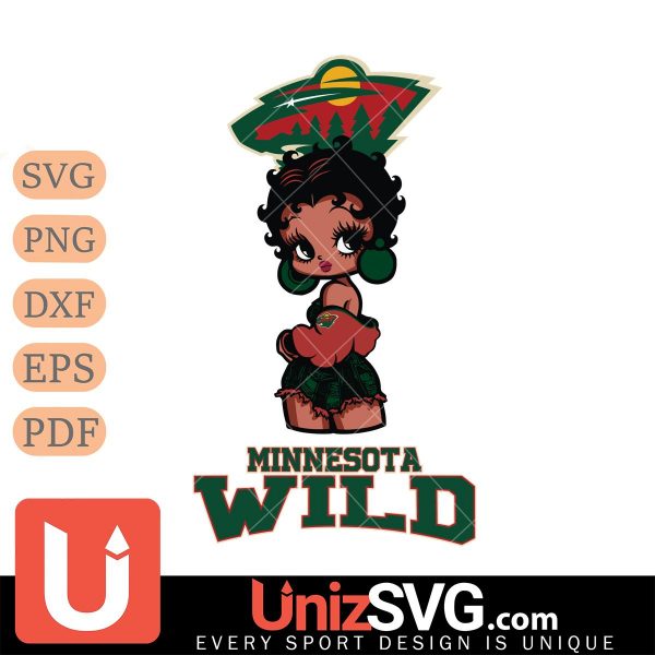 Minnesota Wild Betty Boop Black Fan Girl