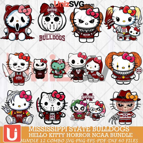 Mississippi State Bulldogs Hello Kitty Horror NCAA bundle 12