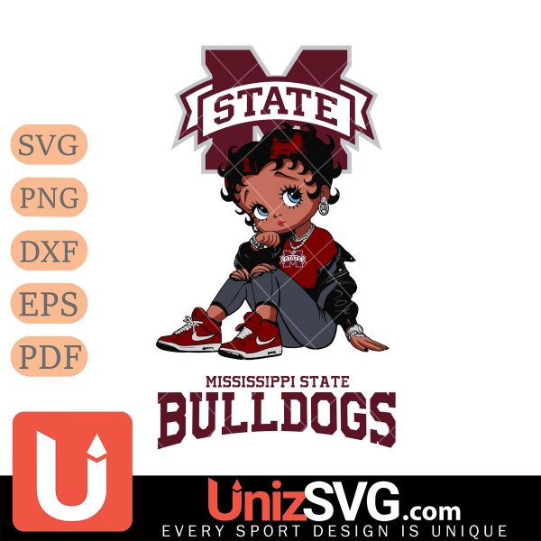 Mississippi State Bulldogs Betty Boop Black