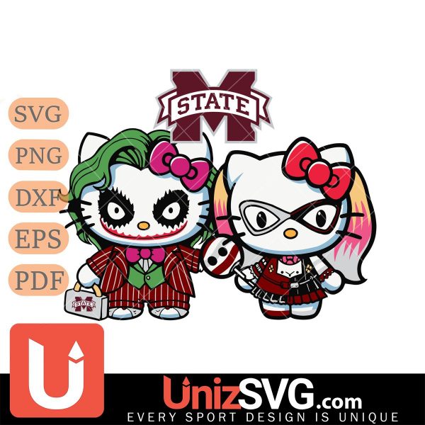 Mississippi State Bulldogs Hello Kitty Joker x Harley Quinn Horror