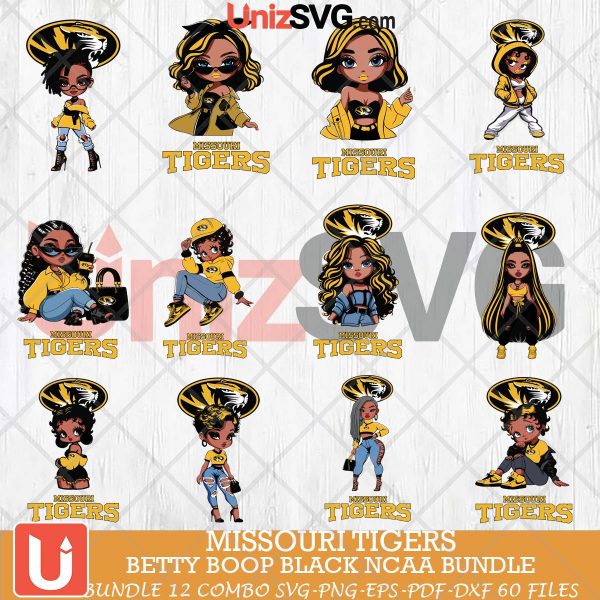 Missouri Tigers Betty Boop Black NCAA bundle 12