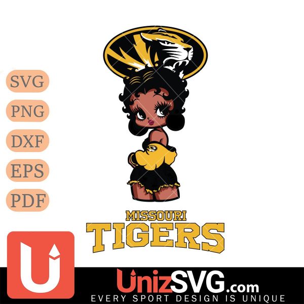 Missouri Tigers Betty Boop Black Fan Girl