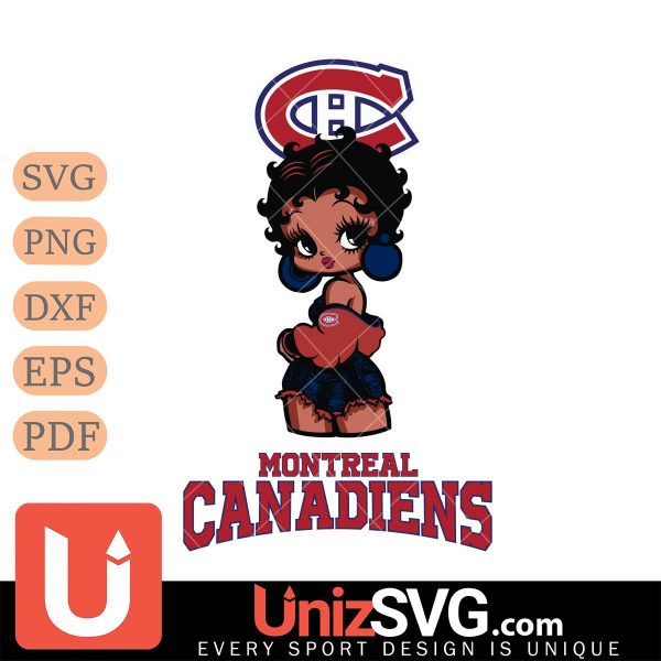 Montreal Canadiens Betty Boop Black Fan Girl