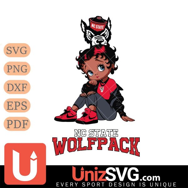 NC State Wolfpack Betty Boop Black